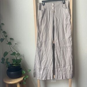 Marciano Beige Linen Wide-Leg Pants